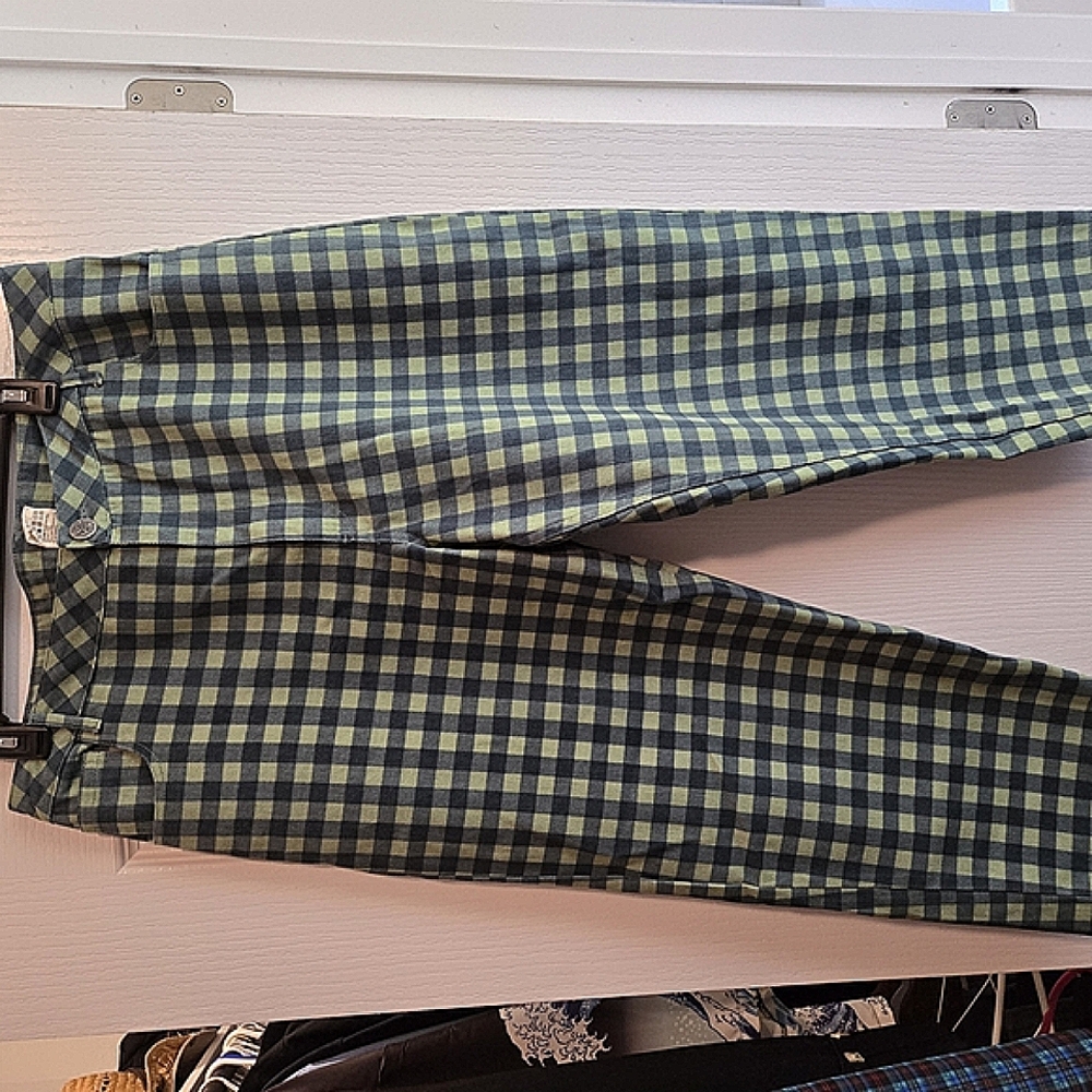 Green and Blue Checkered Pants